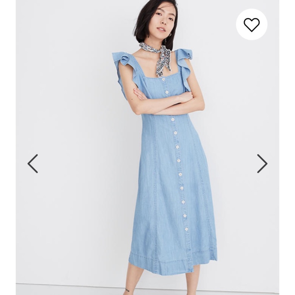 NWT Madewell Denim Princess-Seamed Maxi Dress